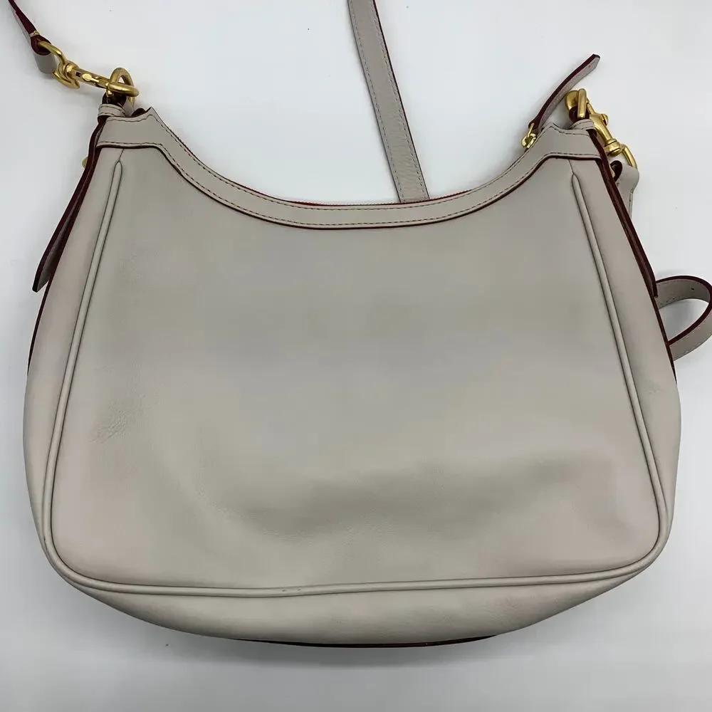 Dooney & Bourke Crossbody Florentine Leather Purse Ecru Large Bags - Picture 3 of 16